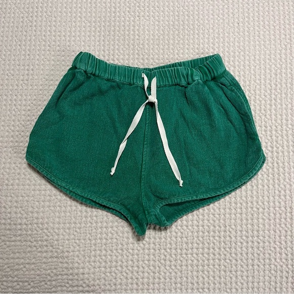 Free People Kelky Green Terry Knit Shorts Size S - Picture 2 of 8